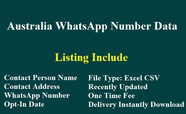 Australia WhatsApp Number Data