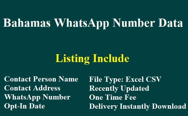 Bahamas WhatsApp Number Data