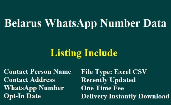 Belarus WhatsApp Number Data