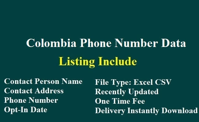 Colombia Phone Number Data