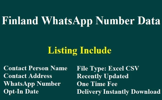 Finland WhatsApp Number Data