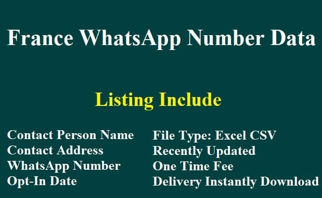 France WhatsApp Number Data