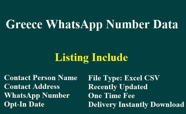 Greece WhatsApp Number Data