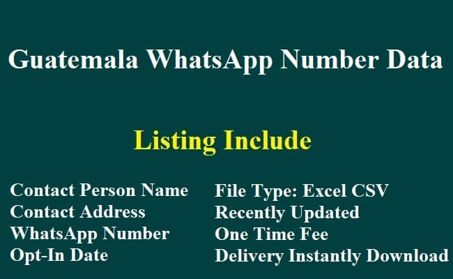 Guatemala WhatsApp Number Data