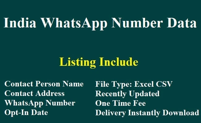 India WhatsApp Number Data