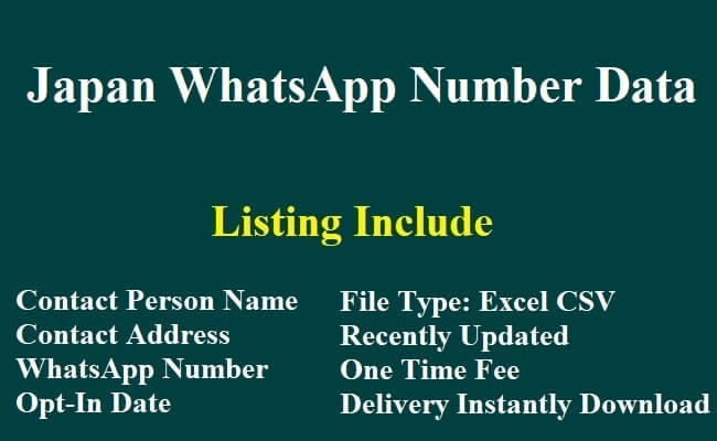 Japan WhatsApp Number Data