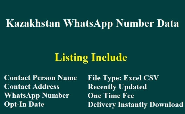 Kazakhstan WhatsApp Number Data