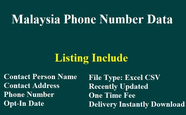 Malaysia Phone Number Data