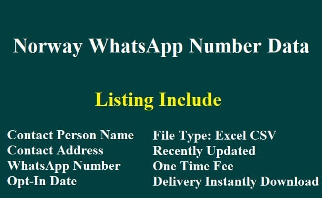 Norway WhatsApp Number Data