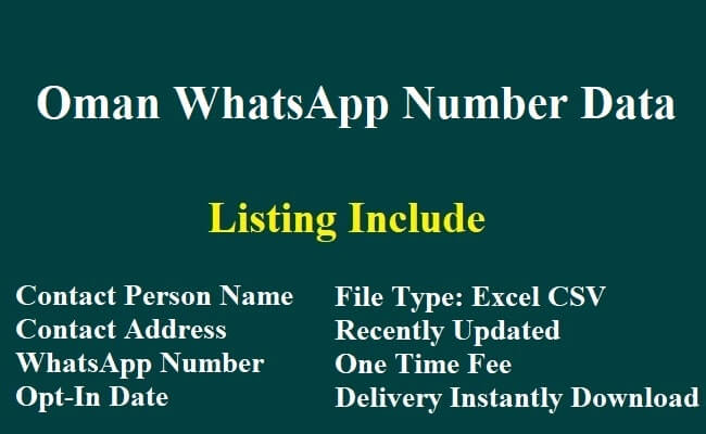 Oman WhatsApp Number Data