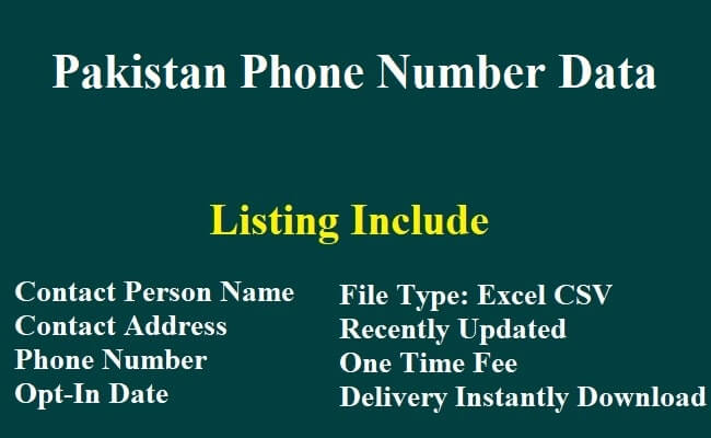 Pakistan Phone Number Data