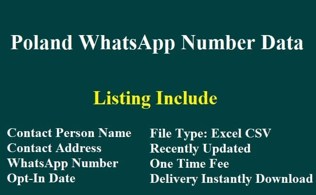 Poland WhatsApp Number Data