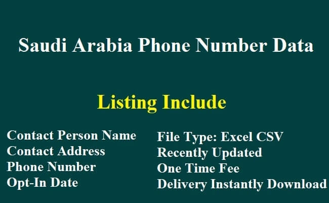 Saudi Arabia Phone Number Data