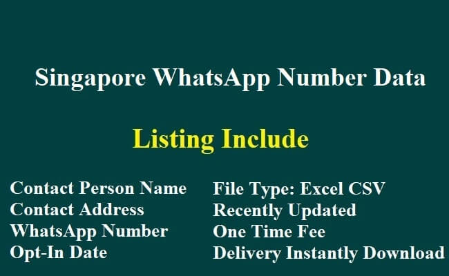 Singapore WhatsApp Number Data