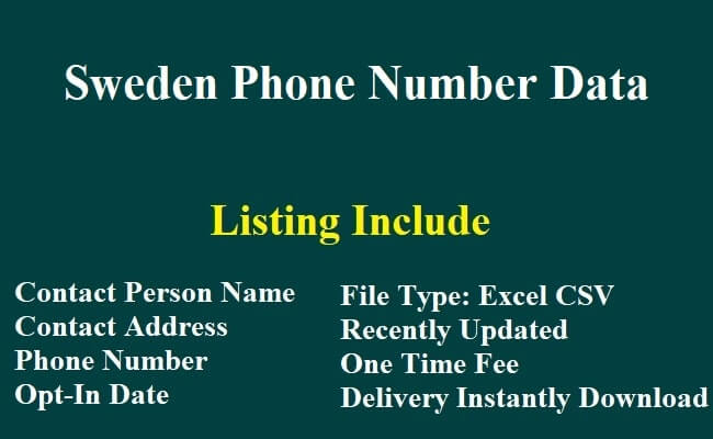 Sweden Phone Number Data