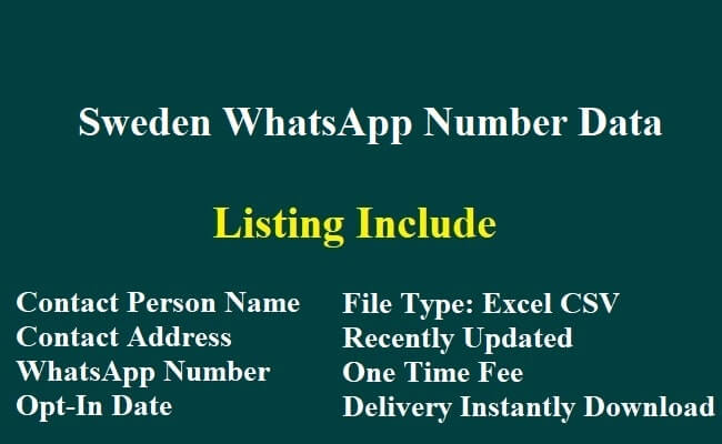 Sweden WhatsApp Number Data