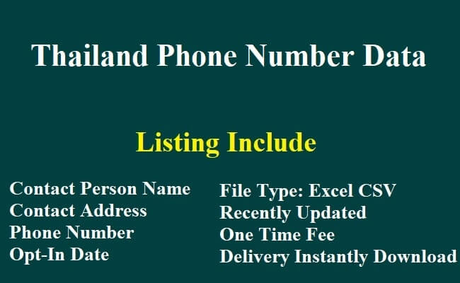 Thailand Phone Number Data