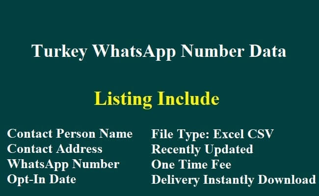 Turkey WhatsApp Number Data