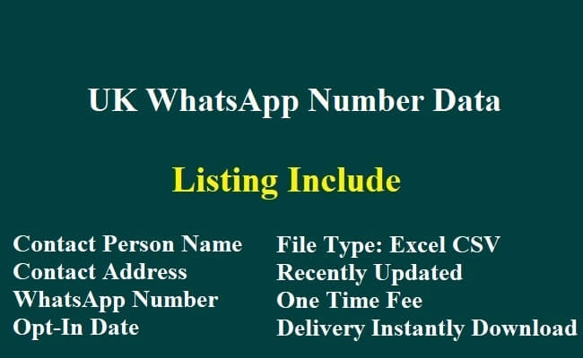 UK WhatsApp Number Data