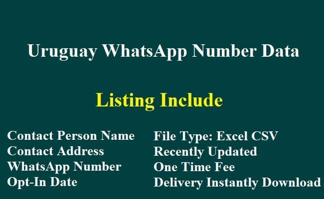 Uruguay WhatsApp Number Data